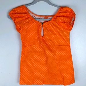 Orange Polka Dot Top